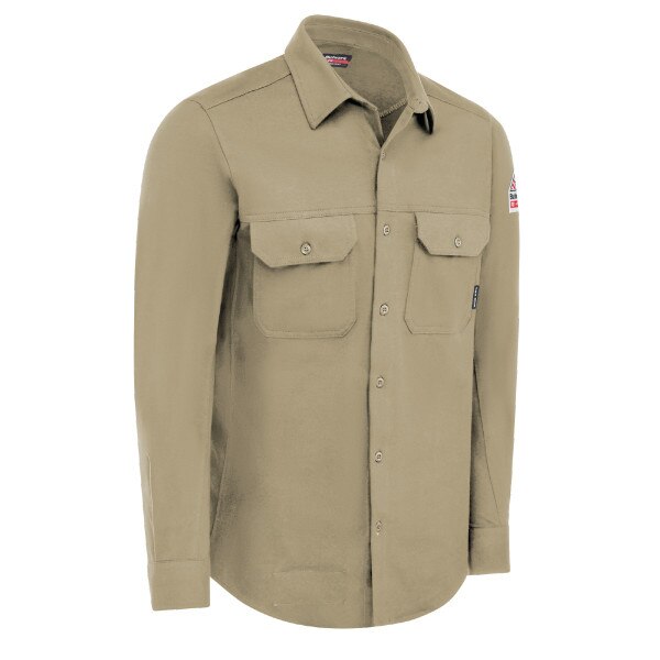 FR Flex Knit Button Down Shirt in Khaki